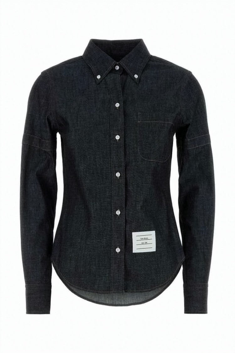 Thom Browne Tailored Denim Shirt With Classic Button-Down Front