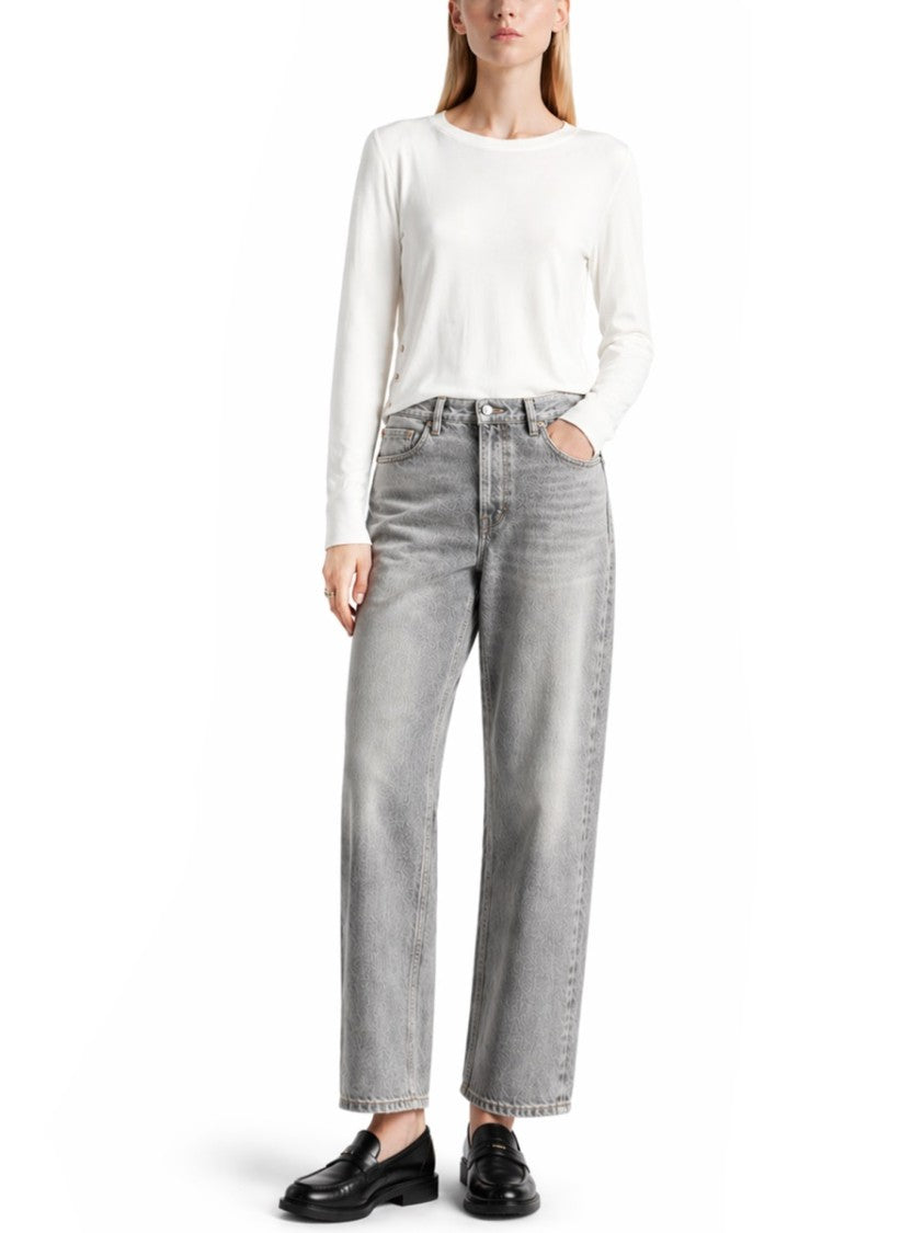 Herno Neutrals Side Buttons Lightweight Long-Sleeve Top
