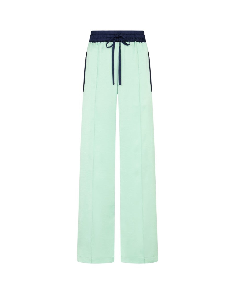 Serena Bute Satin Relaxed Jogger With Zip Pockets - Mint
