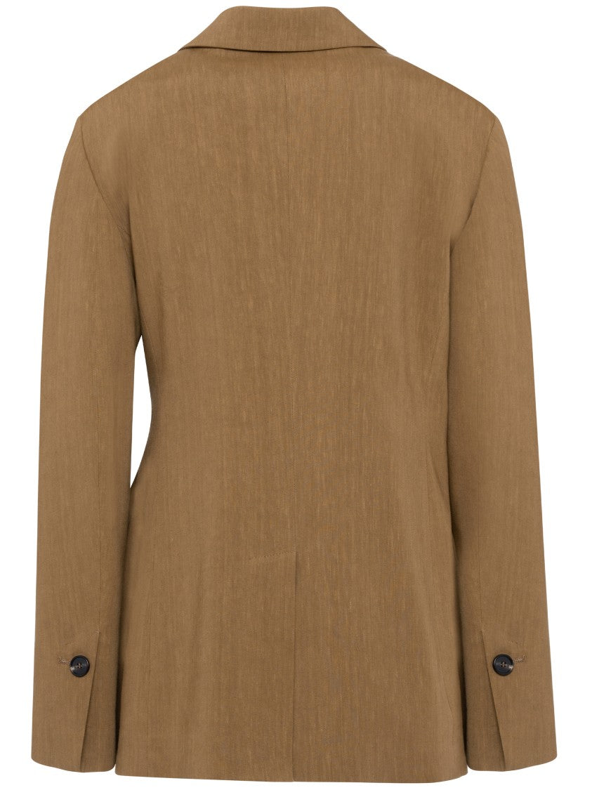 Tela Brown Omega Tailored Structured Blazer