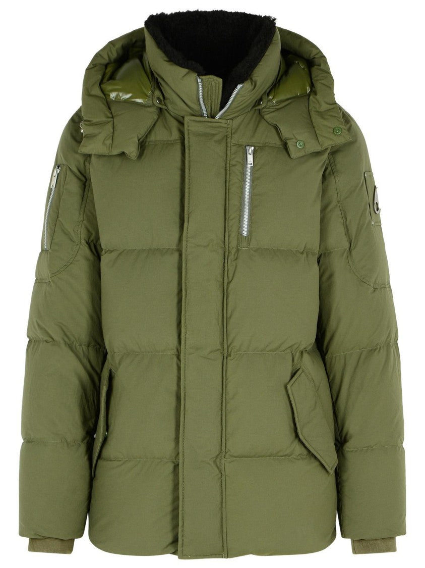 Moose Knuckles Everest 3Q' Nylon And Green Cotton Down Jacket