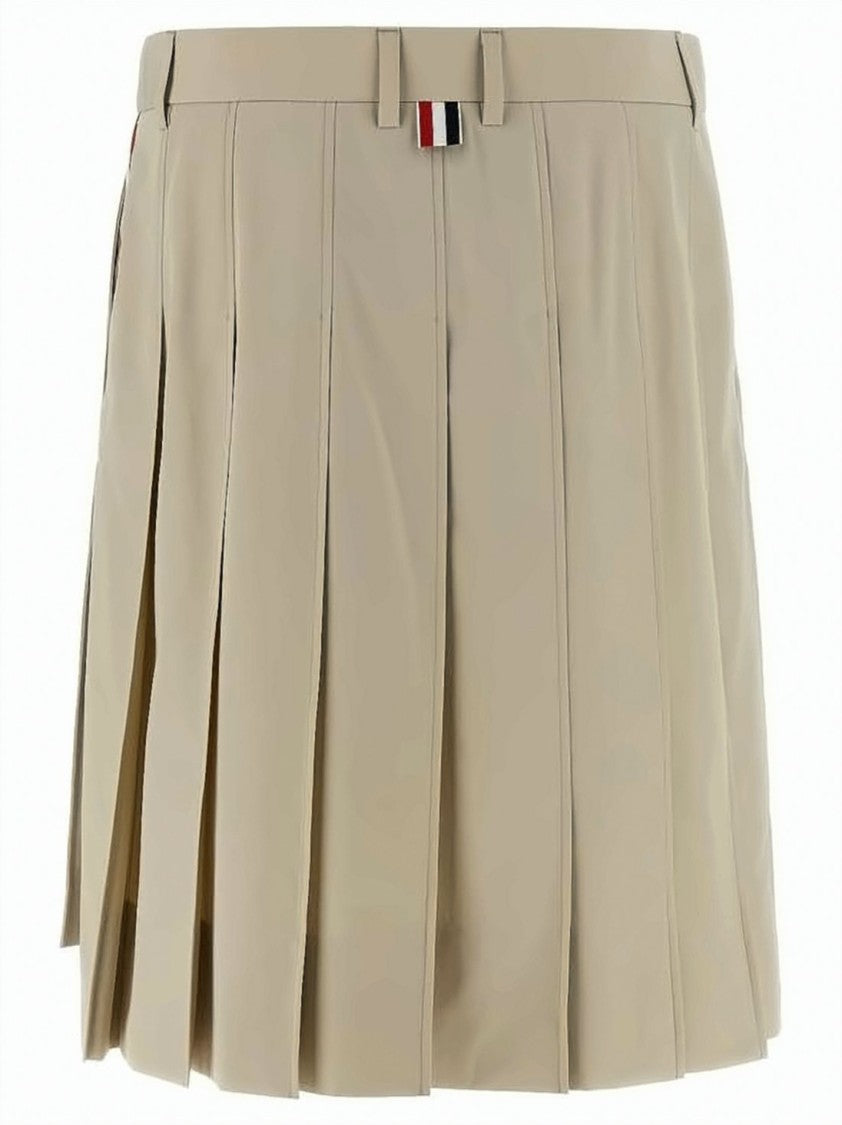 Thom Browne Structured Pleated Cotton Skirt