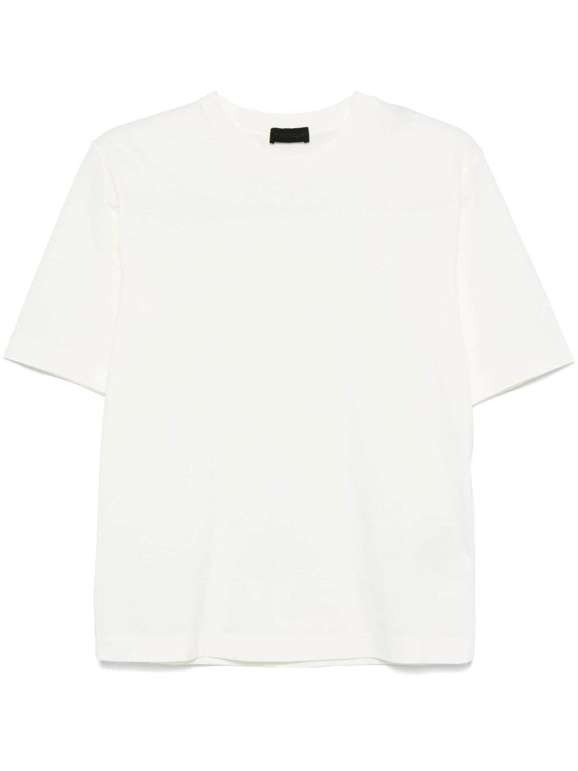 Moncler White Classic Crew Neck Relaxed Cotton T-Shirt