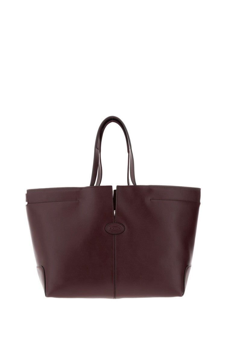 Tod's Medium Calfskin Leather Tote Bag With Embossed Logo