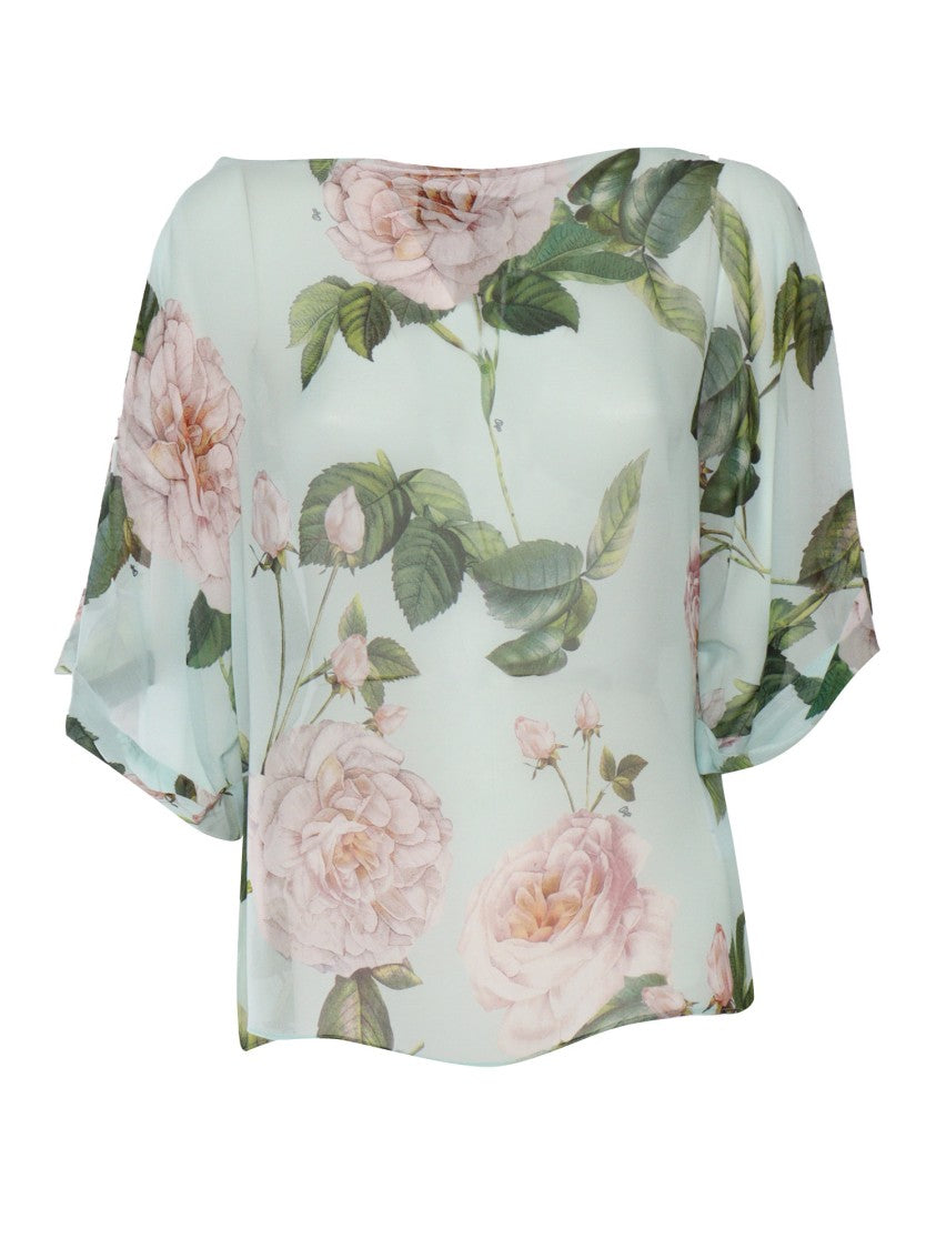 Clips Floral Print Kimono-Style Shirt