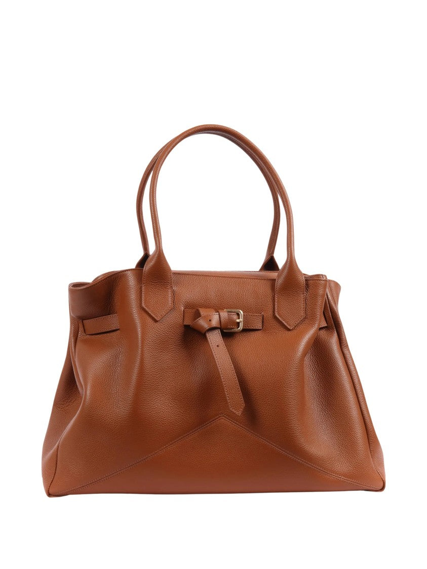 Ballantyne Kate Bag L Buckle Detail Structured Leather Tote Bag