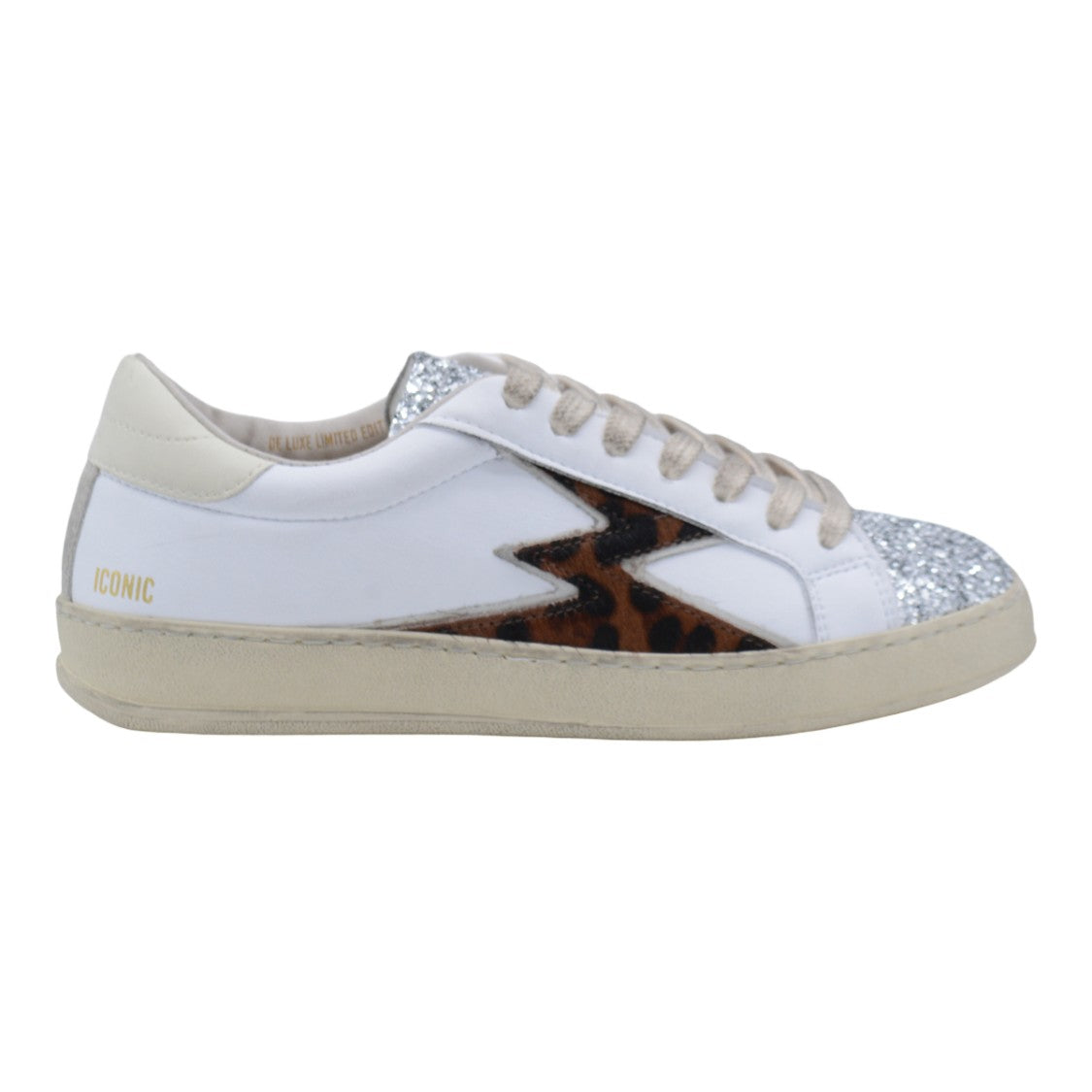 Moaconcept Bold Leopard Print Sneakers With Glitter Accents