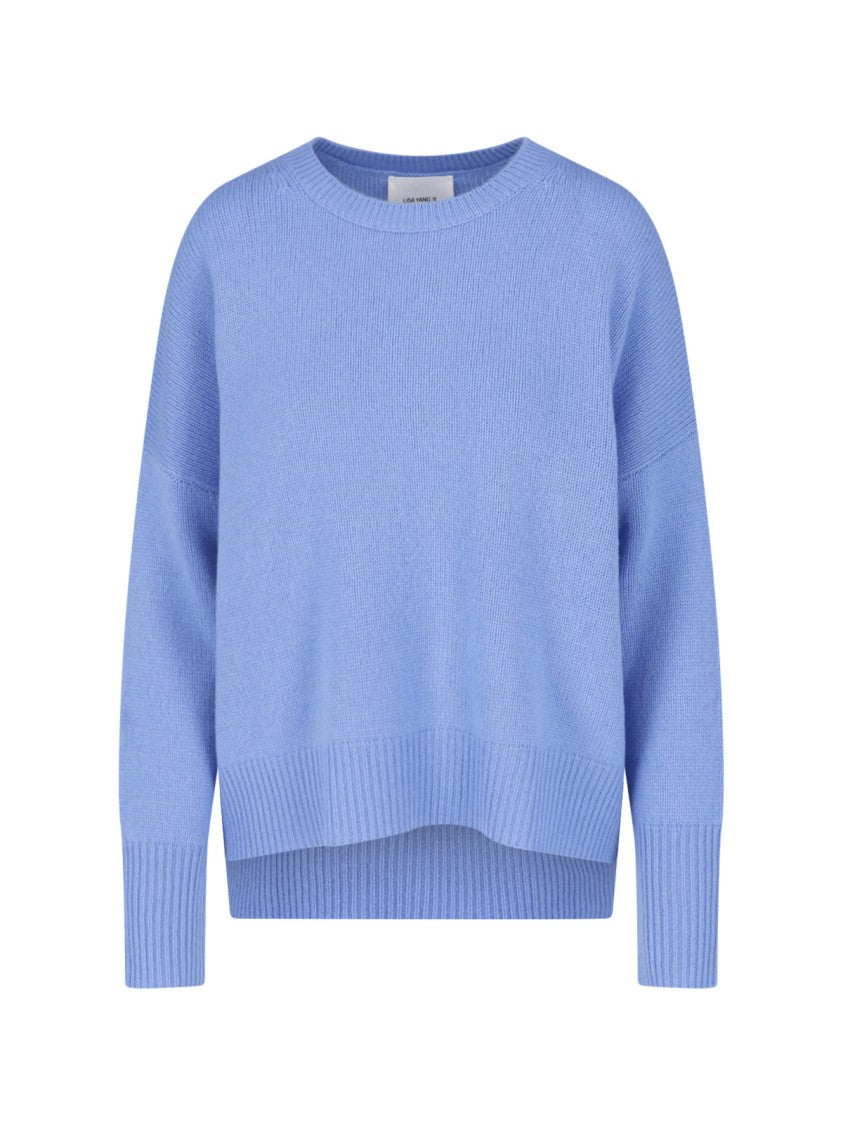 Lisa Yang Relaxed Fit High-Low Ribbed Knit Sweater
