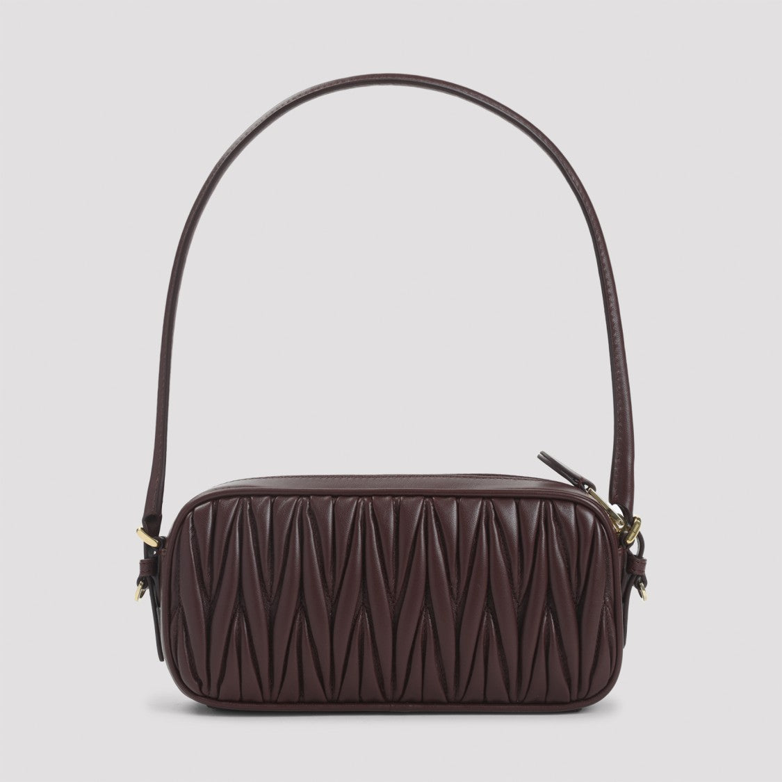 Miu Miu Bordeaux Lamb Leather Shoulder Bag