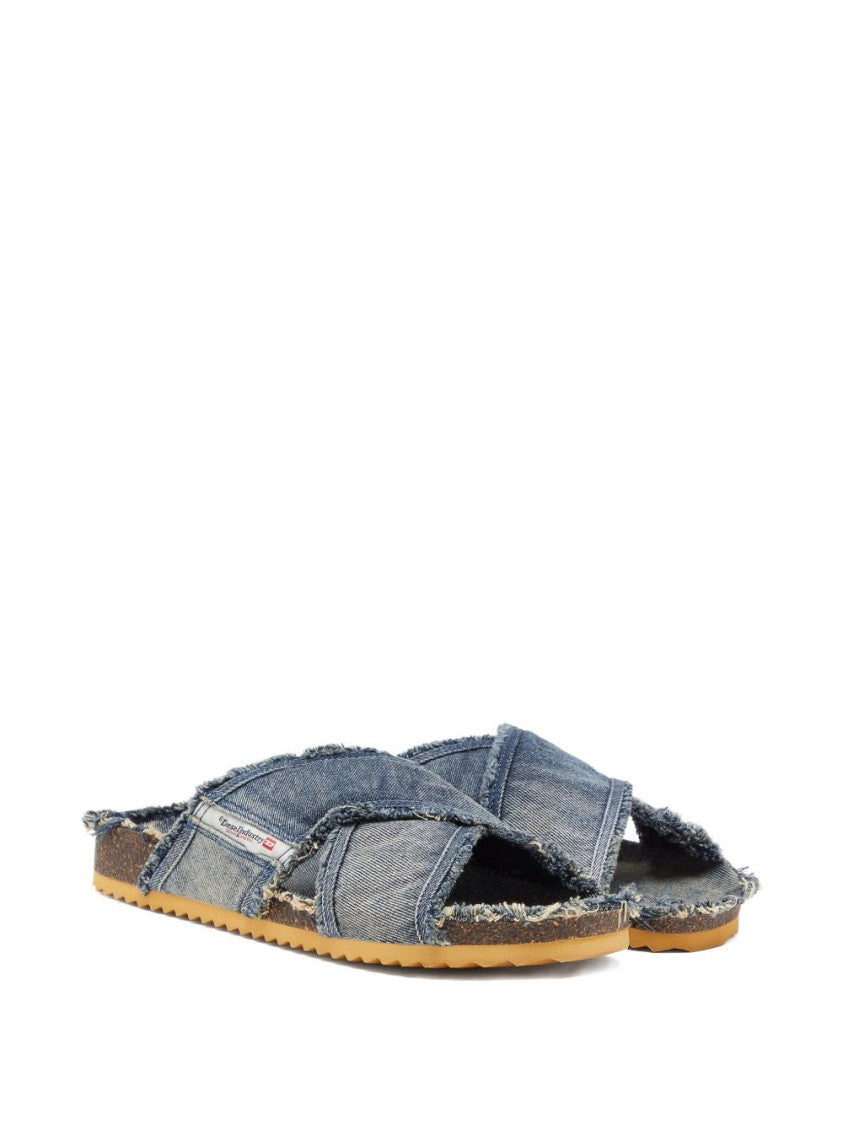 Diesel Frayed Denim Sandals