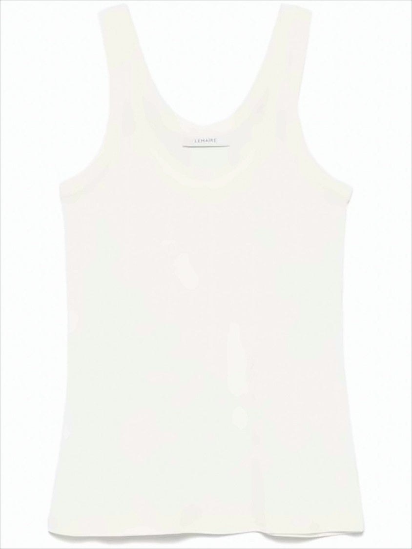 Lemaire Scoop Neck Sleeveless Cotton Tank Top