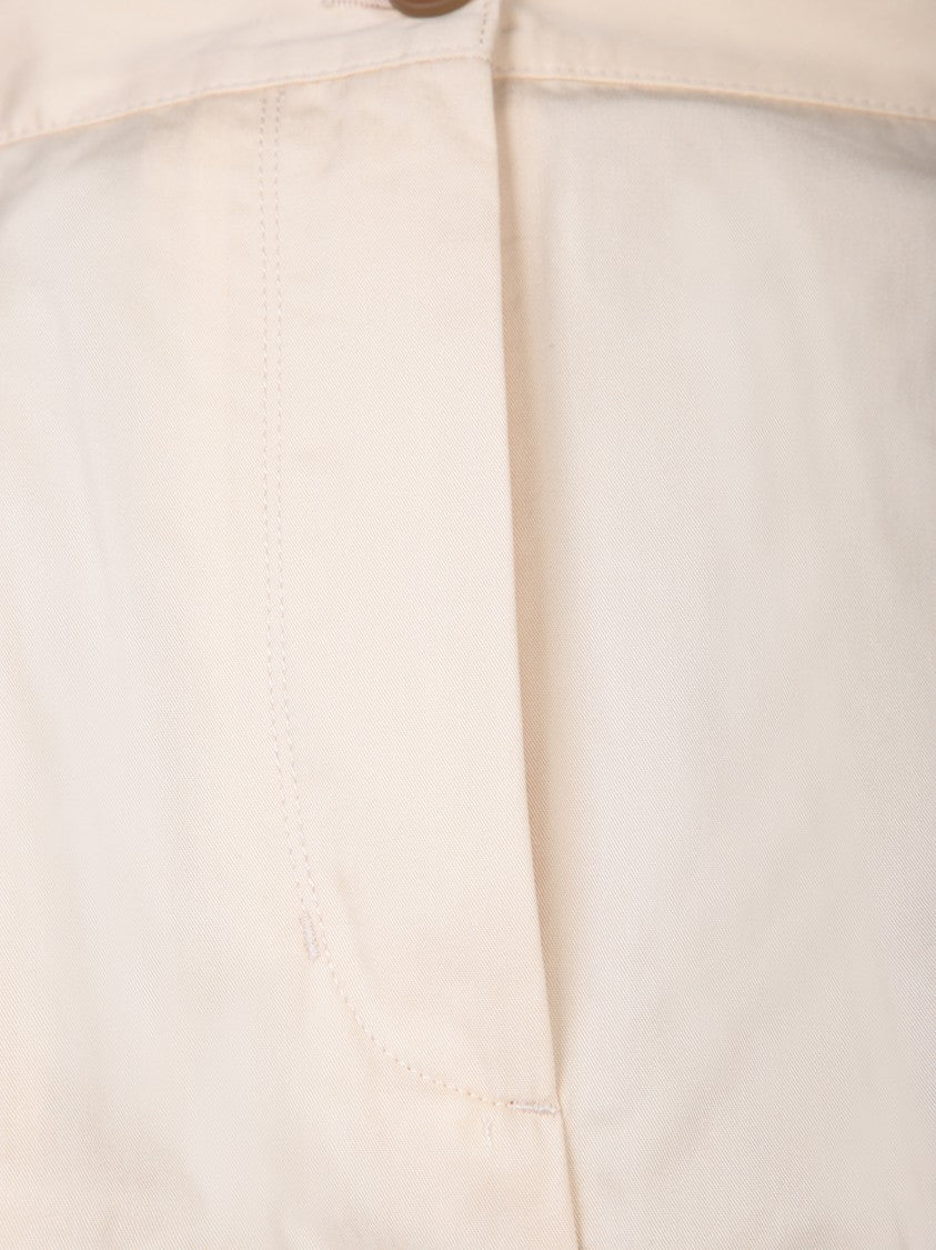 Maison Kitsuné Beige High-Waisted Trousers