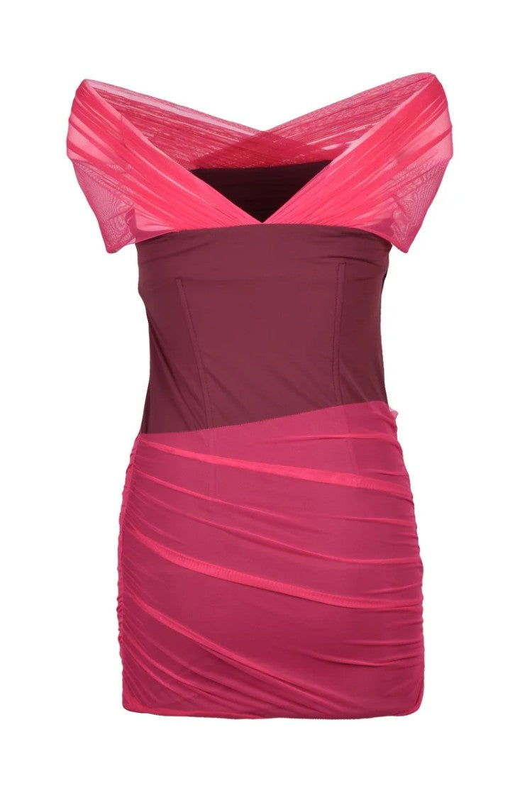 Patrizia Pepe Mini Dress Lycra - Fuchsia