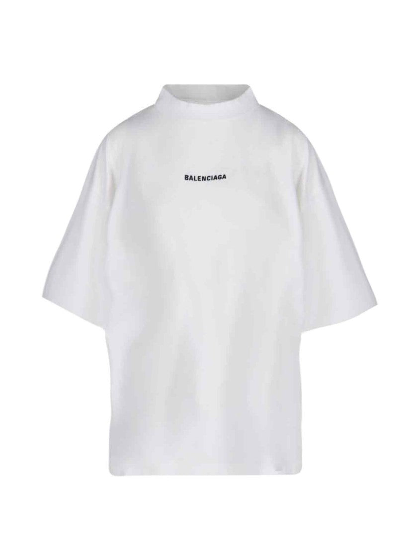 Balenciaga Logo Crop T-Shirt – White