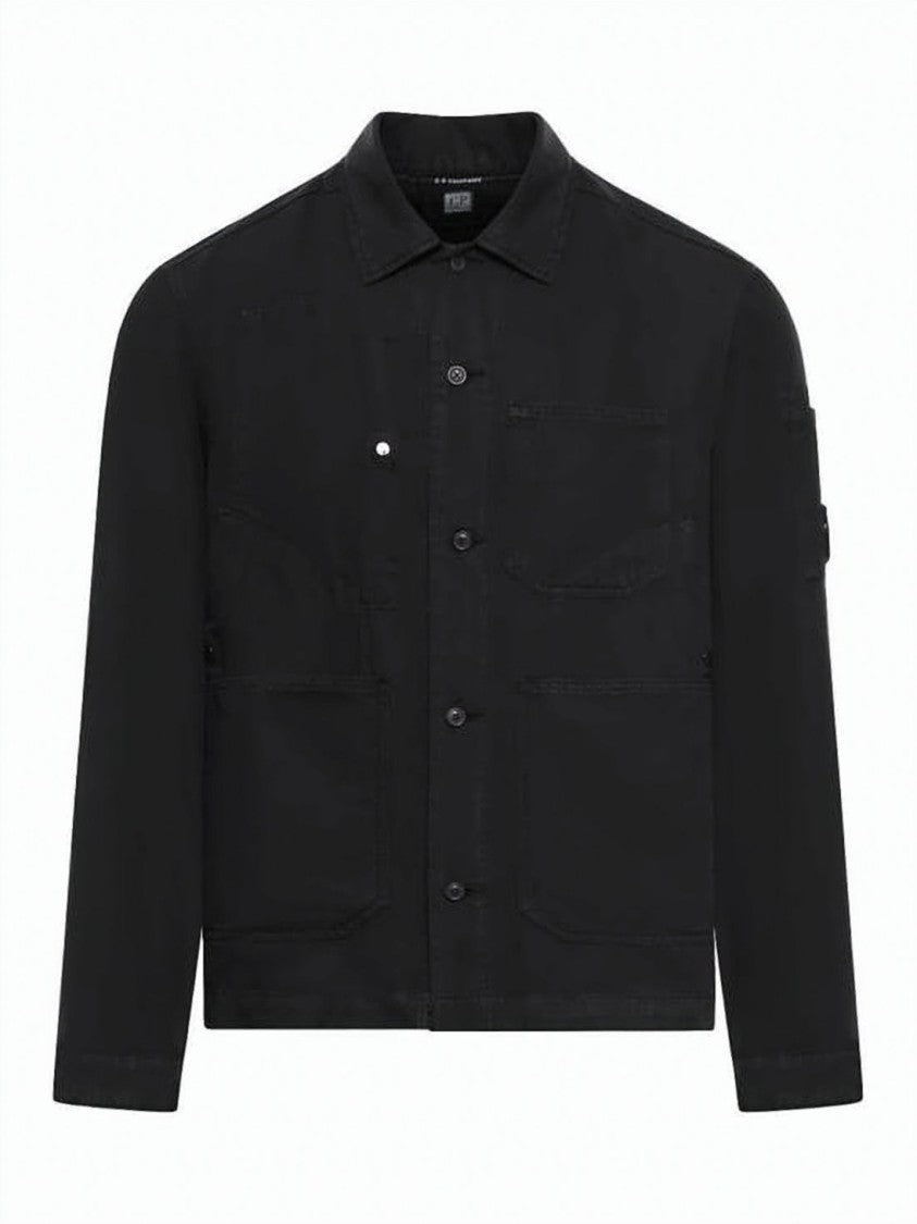 C.P. Company Black Long-Sleeve Shirt With Classic Collar