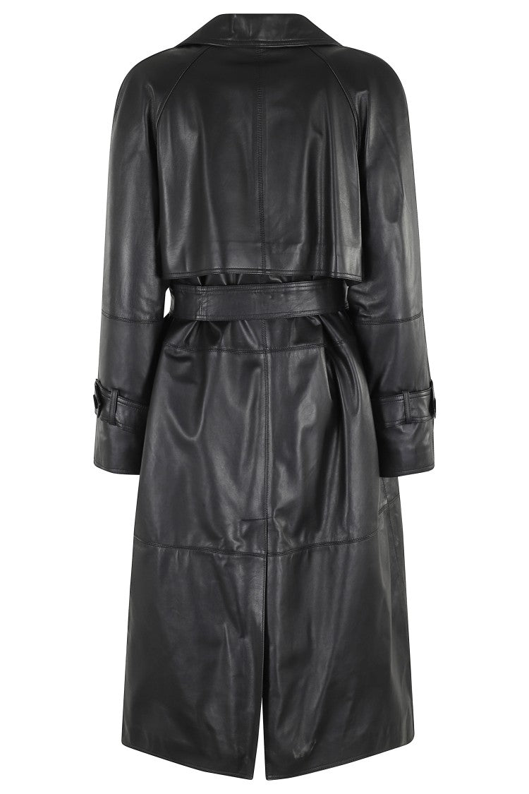 Stella Maxwell X Marella Oversized Black Leather Jacket