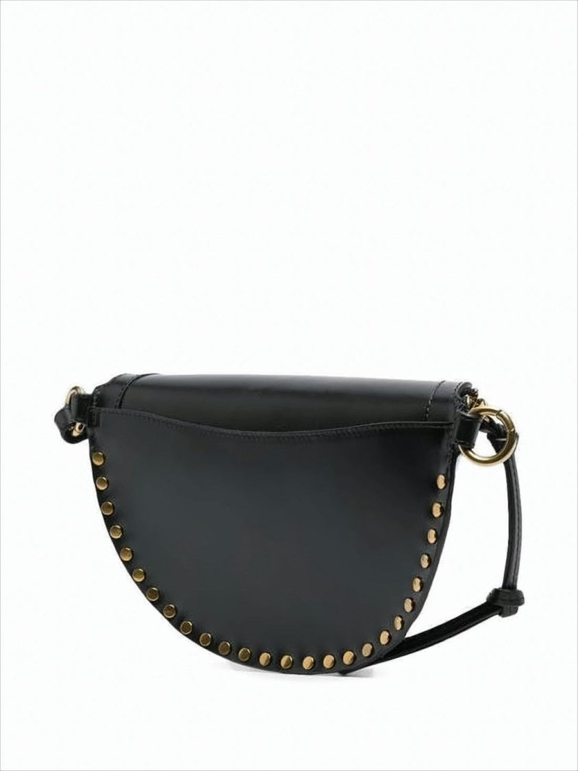 Isabel Marant Crescent-Shaped Shoulder Bag With Gold-Tone Studs