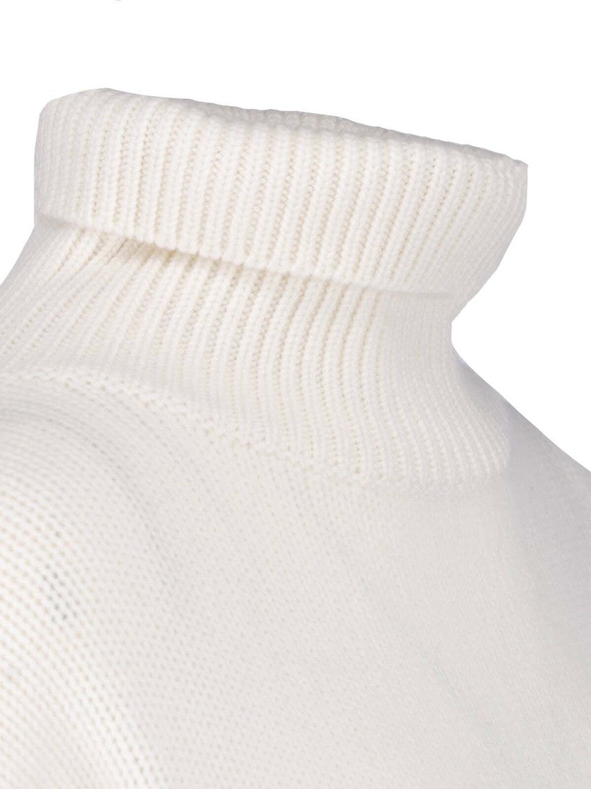 Lisa Yang Cropped Boxy High Ribbed Turtleneck Knit Sweater