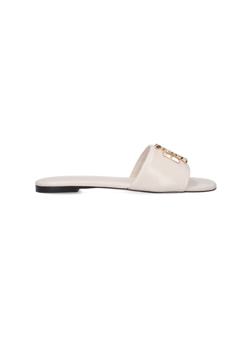 Tory Burch "Eleanor" Slide Sandals – White