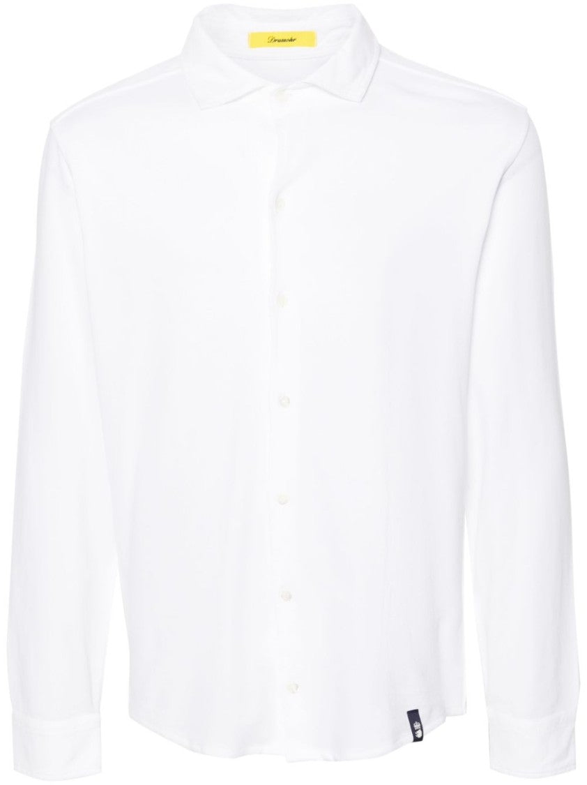 Drumohr Classic White Cotton Drumohr Shirt
