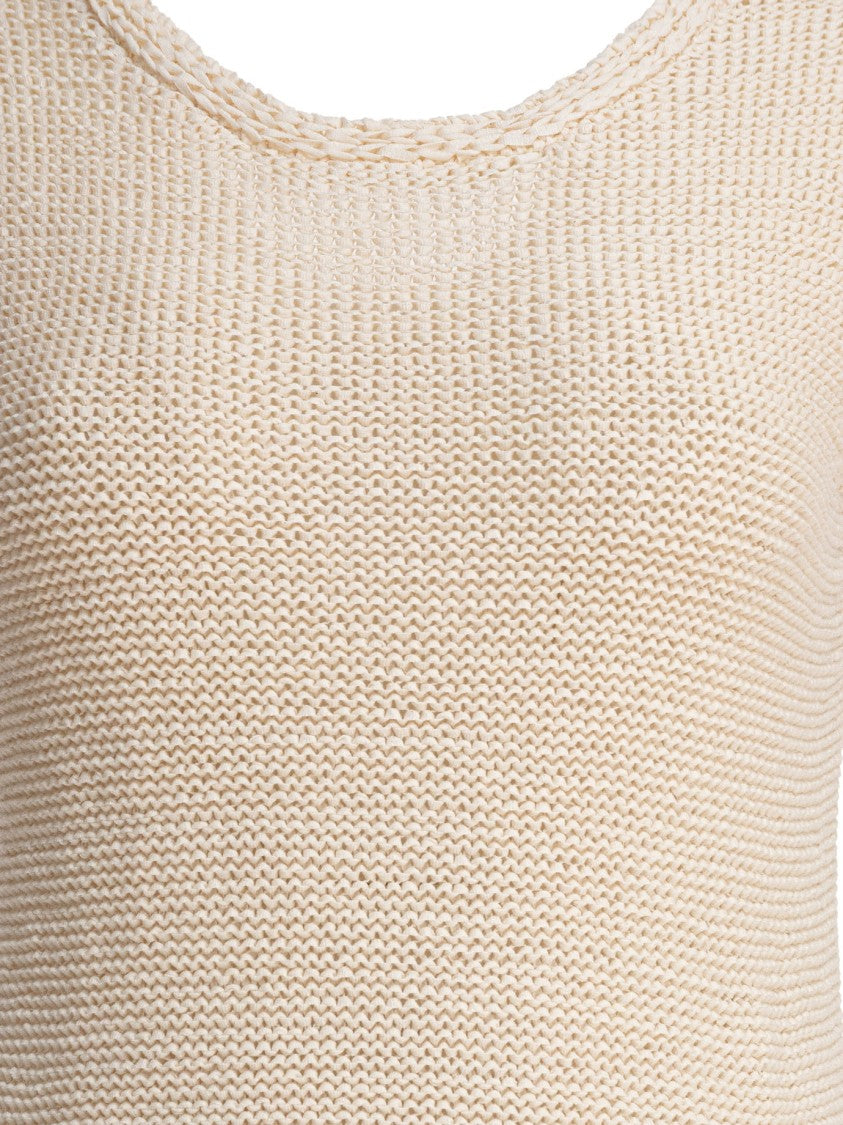 Sandbeige Sleeveless Fitted Knit Dress
