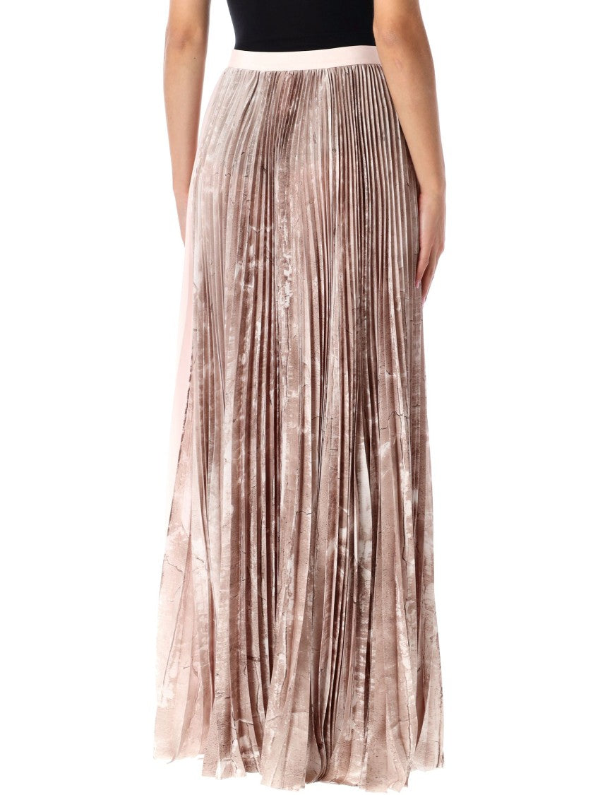 Fabiana Filippi Printed Satin Wide Long Skirt