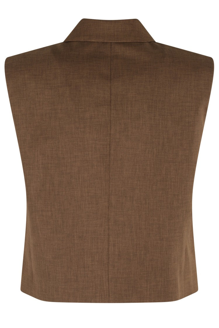Theory City Twill Peak Double-Breasted Vest