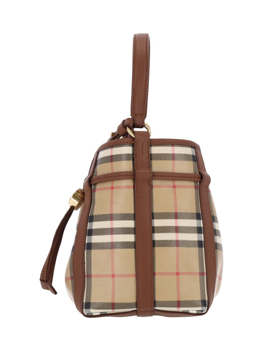 Burberry Multicolor Check Coated Cotton Canvas Mini Bucket Bag