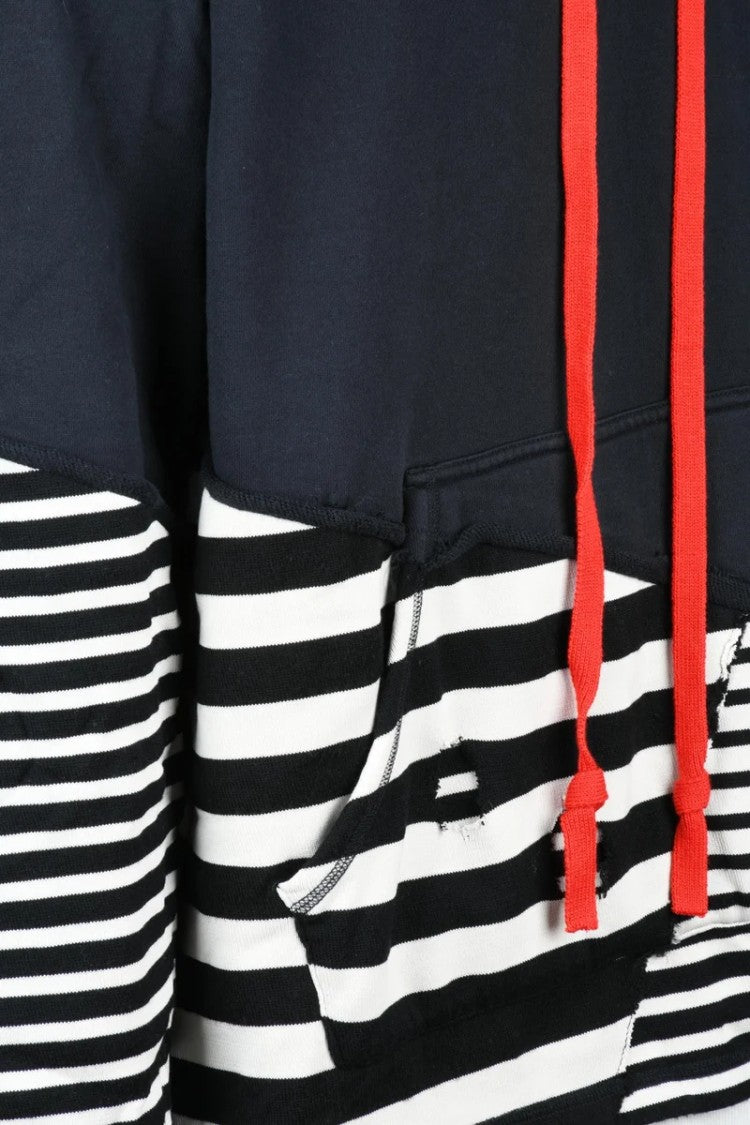 Paul & Shark Maxi Patchwork Hoodie - Blue/White