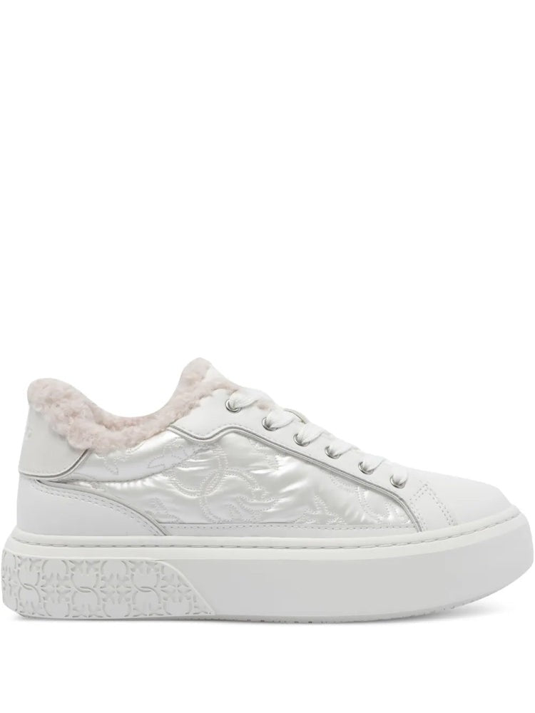 Pinko White Yoko 21 Calf Leather Low-Top Trainers