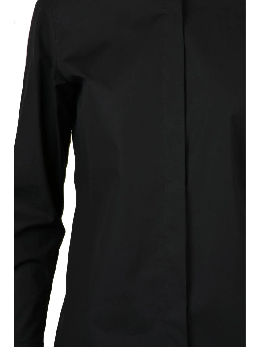 Max Mara Cotton Stretch Shirt With Mandarin Collar And Tailored Fit