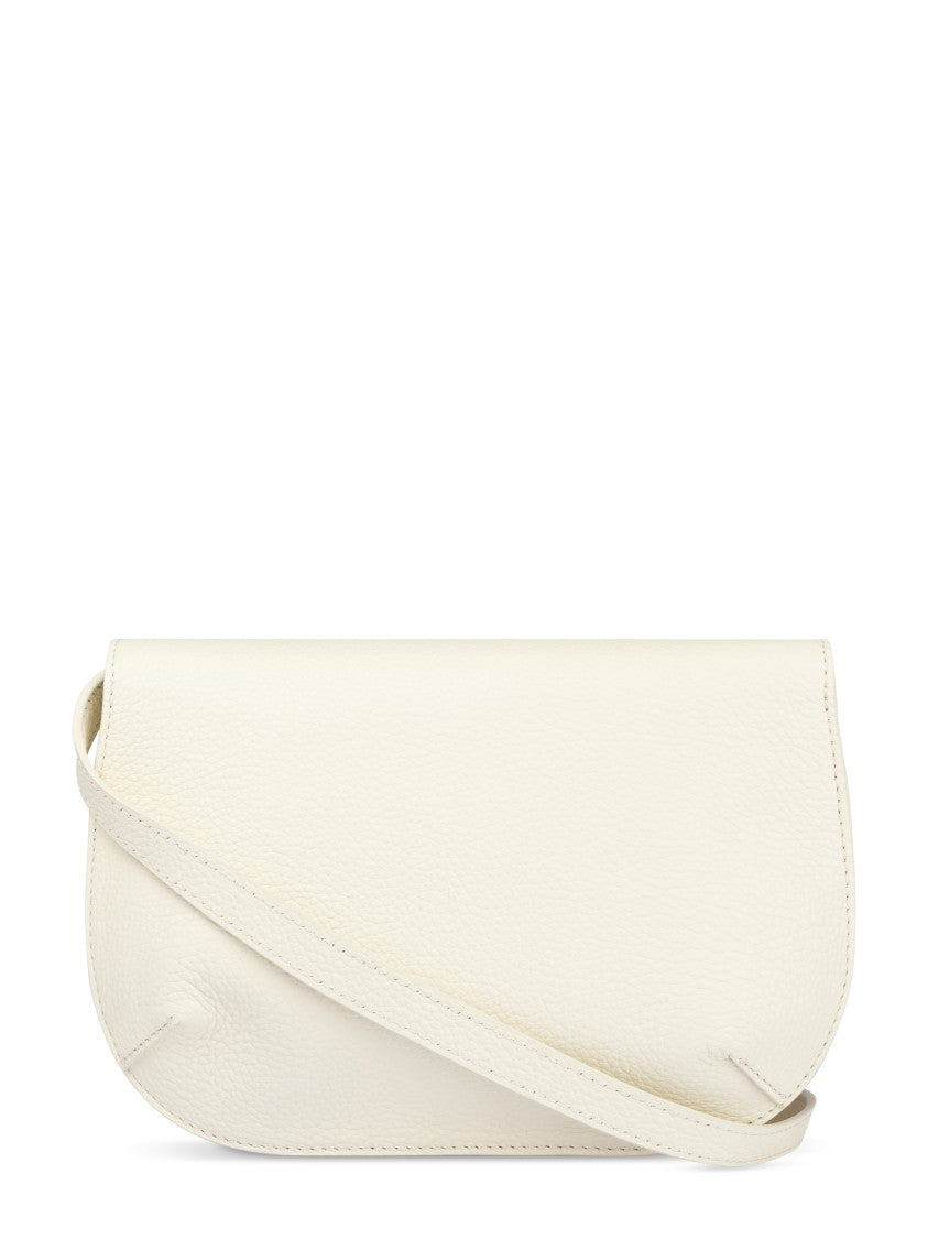 Ferragamo Rectangular White Calf Leather Shoulder Bag