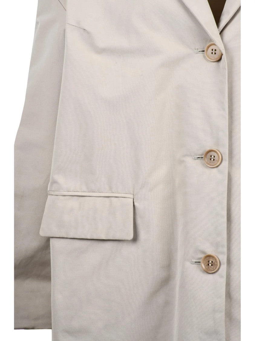 Aspesi Short Beige Coat With Light Padding And Flap Pockets