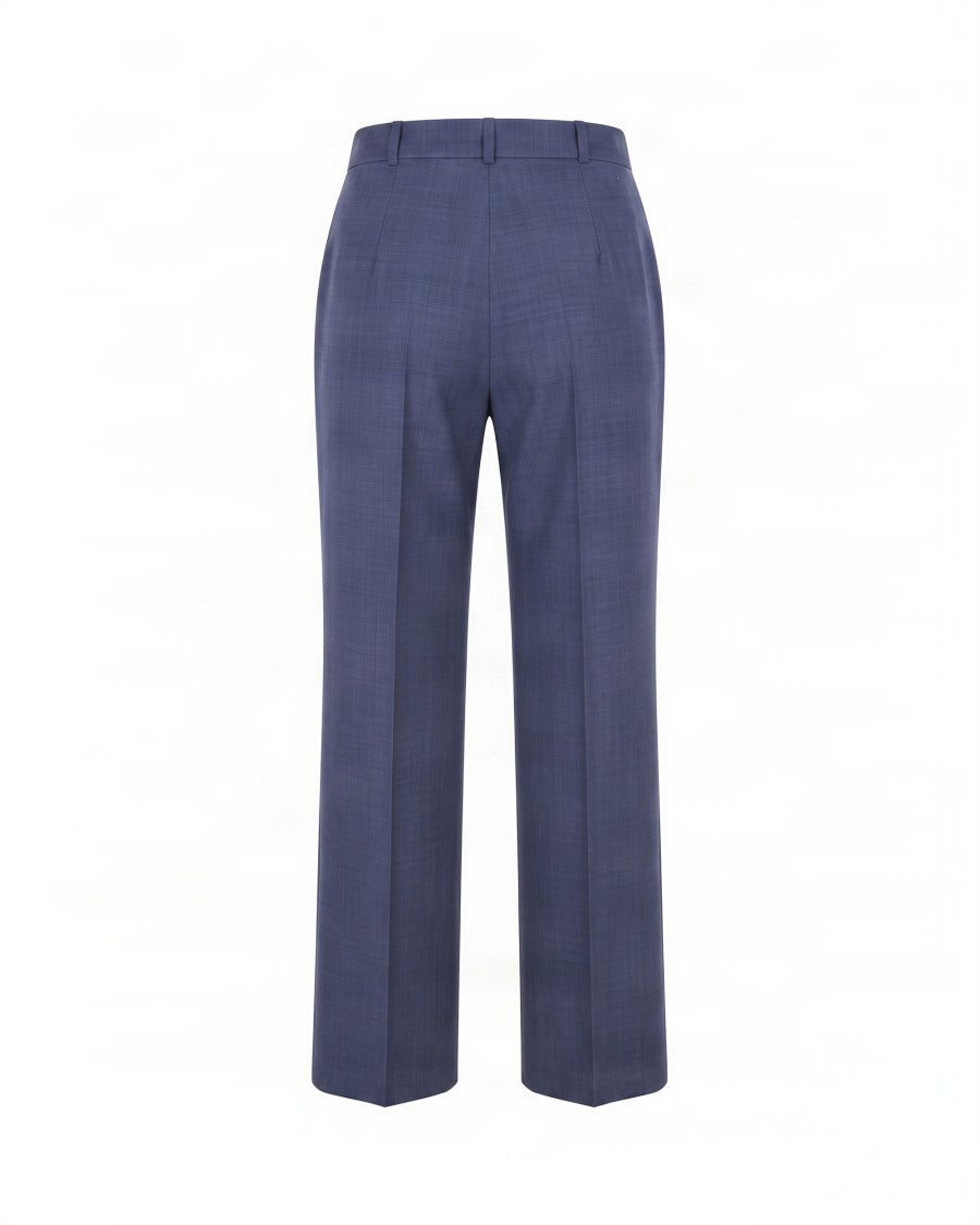 Max Mara Tailored Pressed Crease Wool Straight-Leg Trousers
