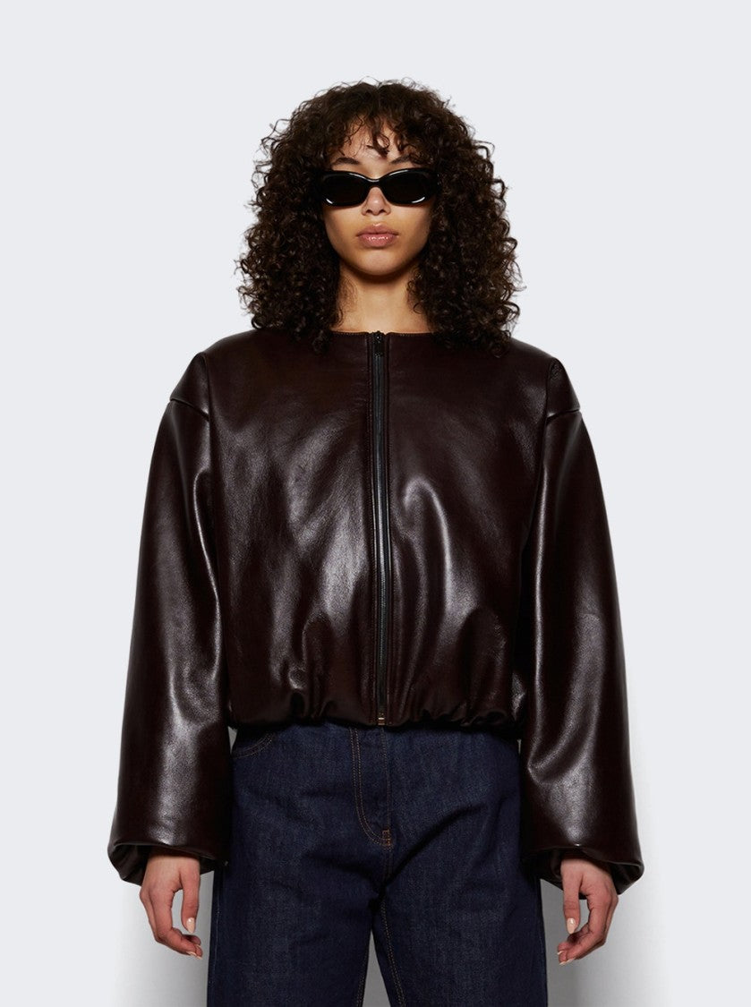 Magda Butrym Collarless Jacket Burgundy