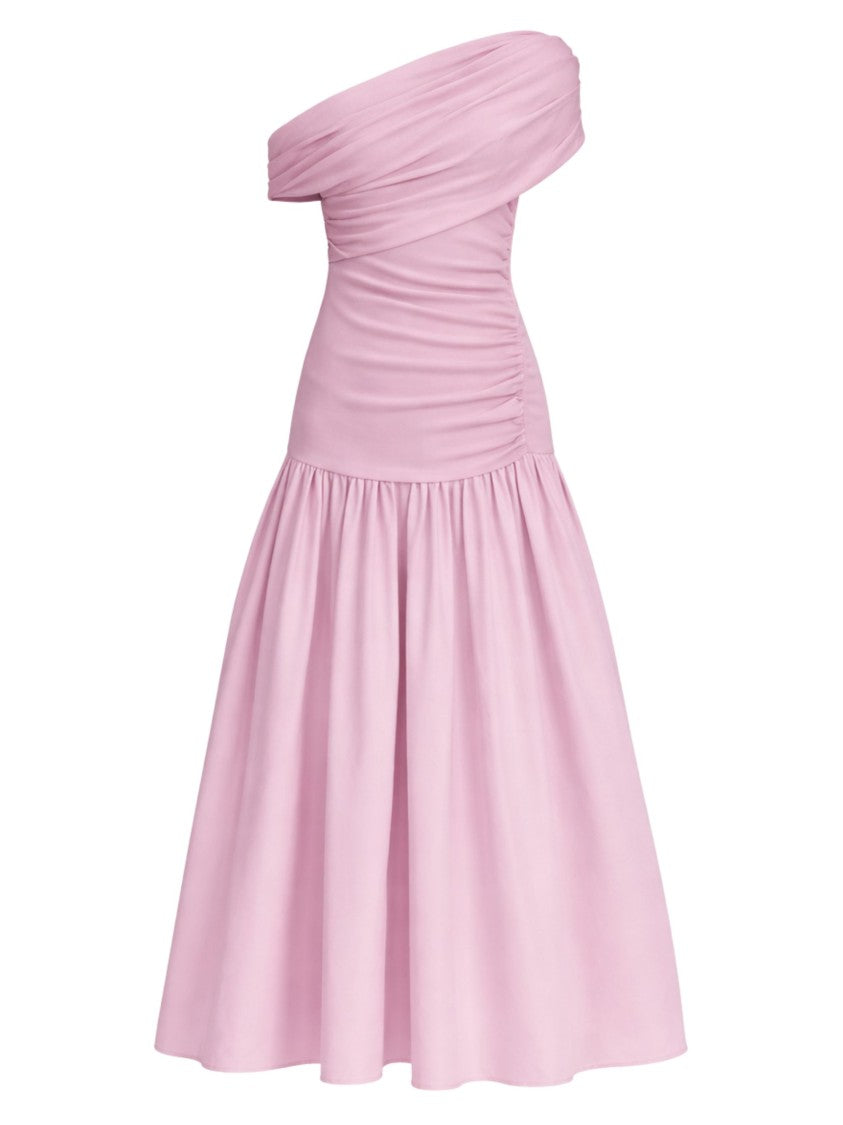 Self-Portrait Pink Jeweled Buttons Midi Dress