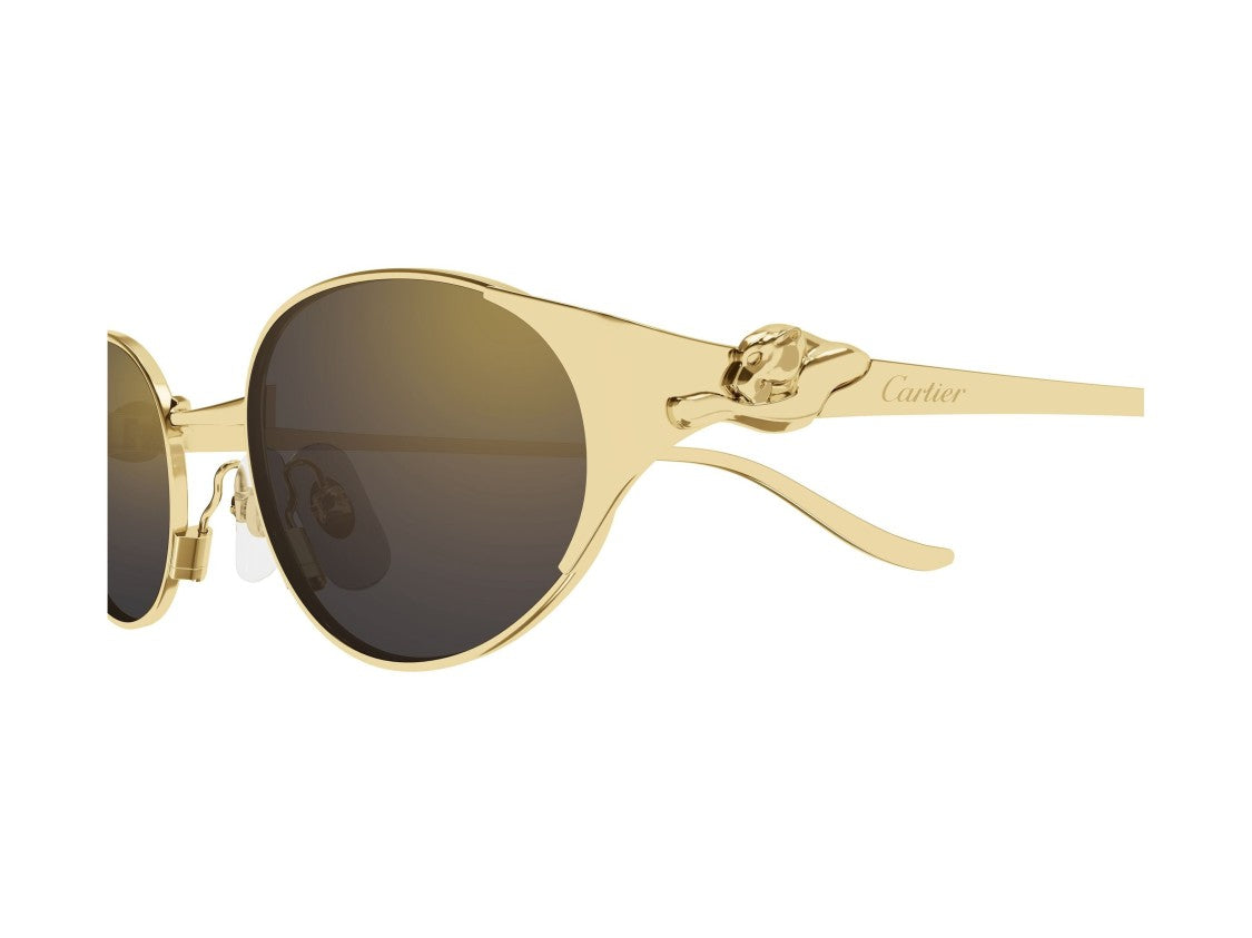 Cartier Gold Ct0630s Gradient Metal Oval Sunglasses