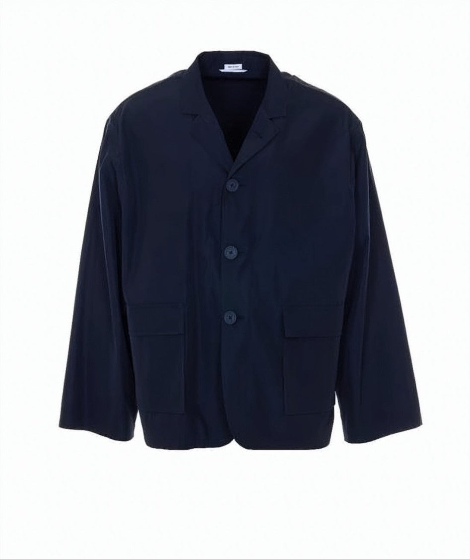 Thom Browne Boxy Cropped Coat With Notched Collar