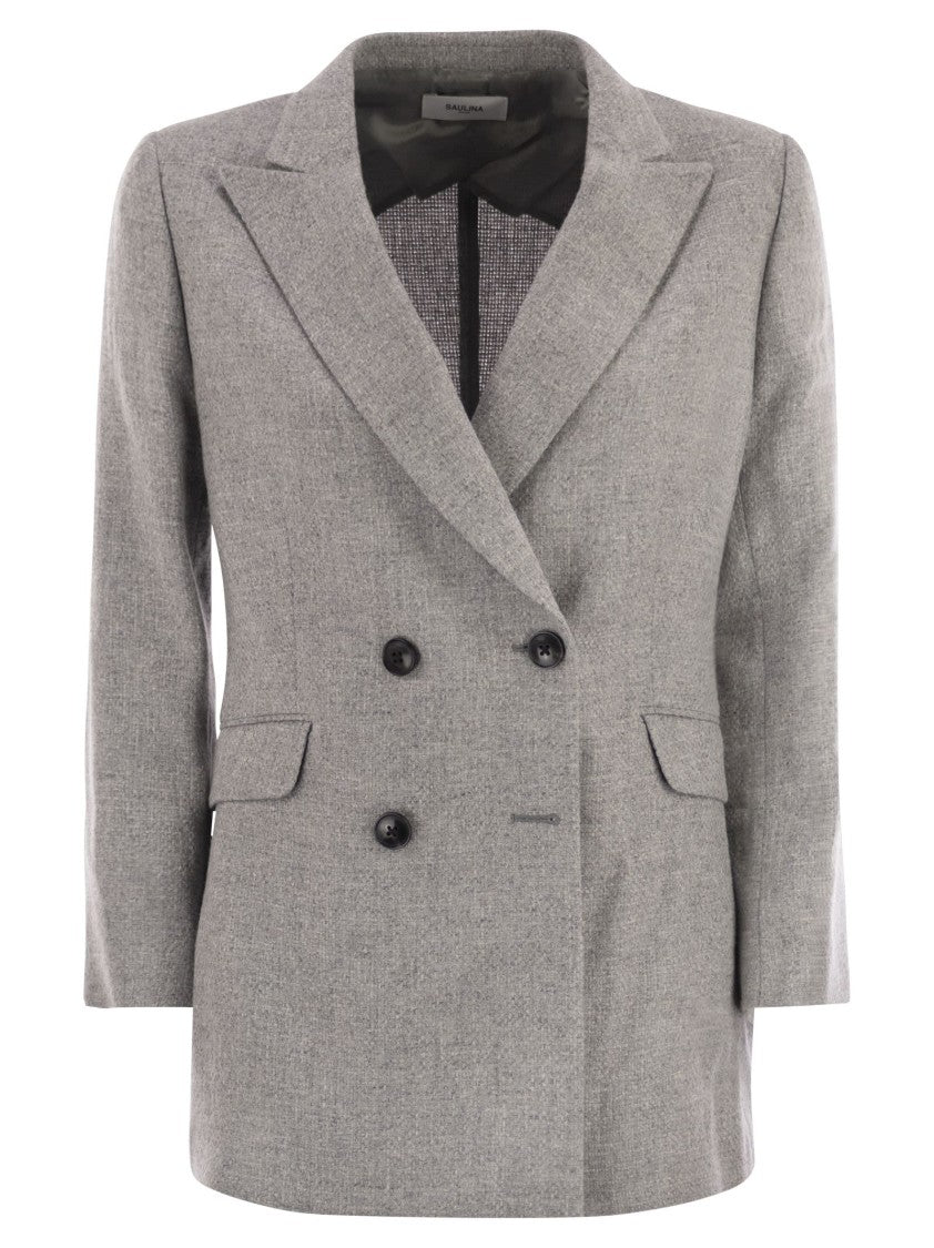 Saulina Anita - Double-Breasted Wool And Linen Blazer