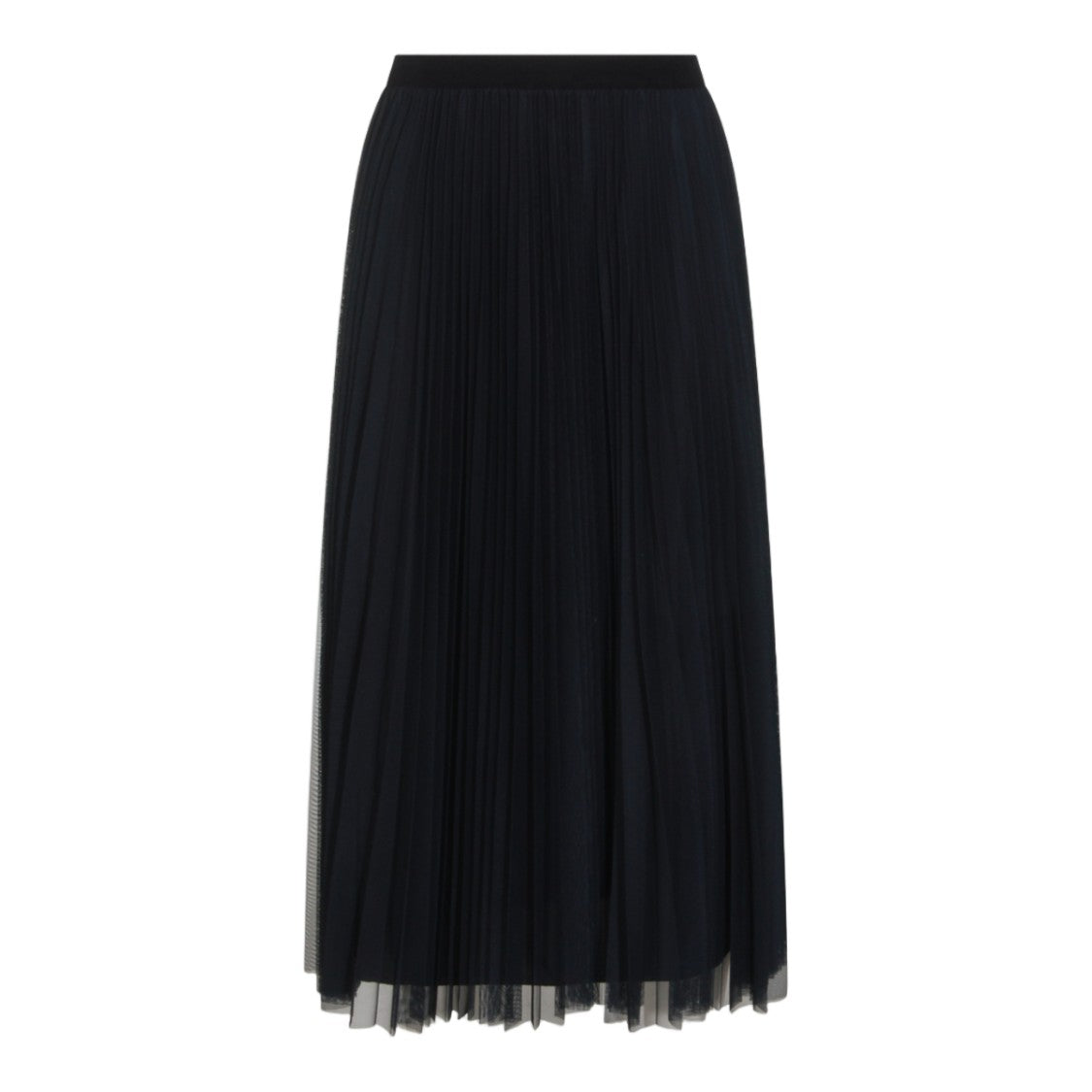 Fabiana Filippi Midi Skirt With Fine Pleats And Sheer Overlay