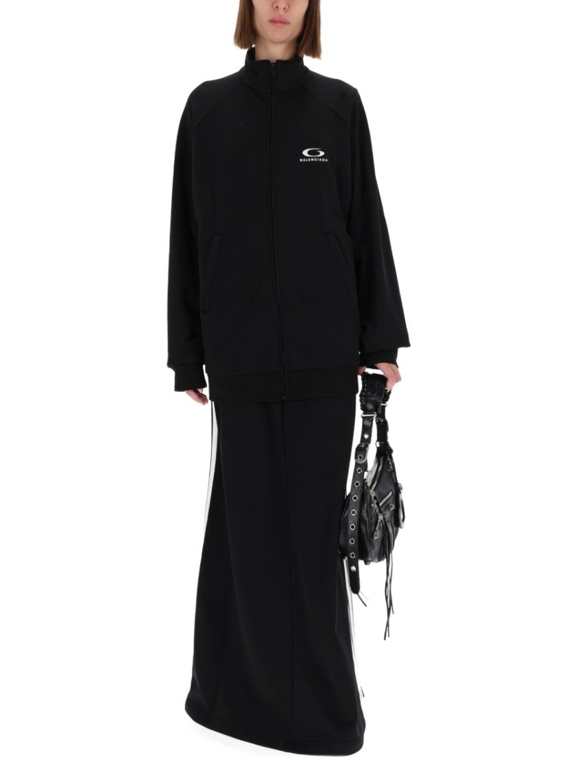Balenciaga Maxi Skirt Tracksuit With Sporty Design And Iconic Accents