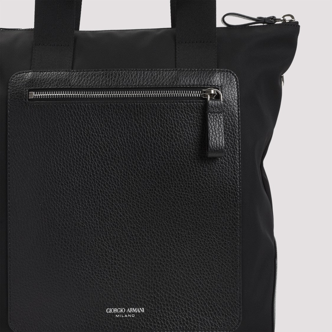 Giorgio Armani Textured Leather Front Pocket Shoulder Bag