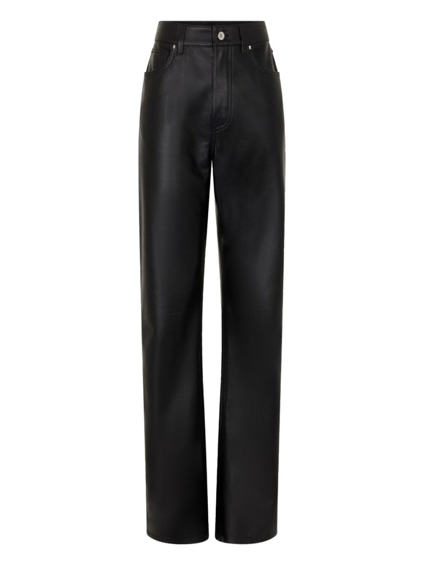 Rabanne Flared Nappa Leather Trousers With High Waist