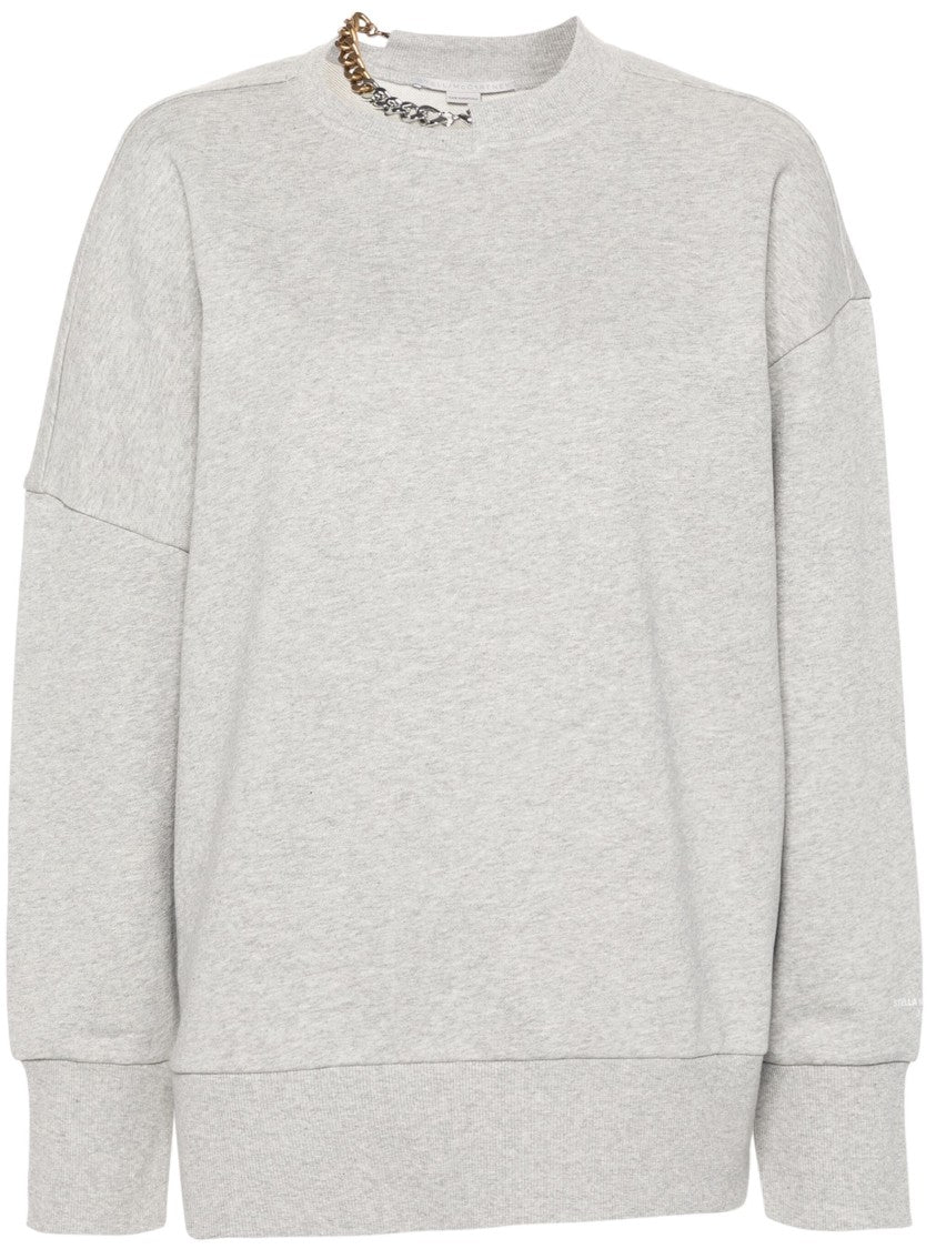 Stella Mccartney Black Sweatshirt Oversized Chain Cotton Sweatshirt
