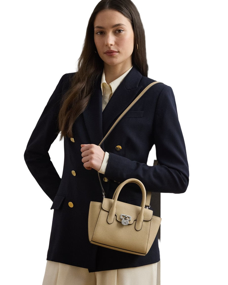 Lauren Ralph Lauren Structured Sand Dune Leather Satchel