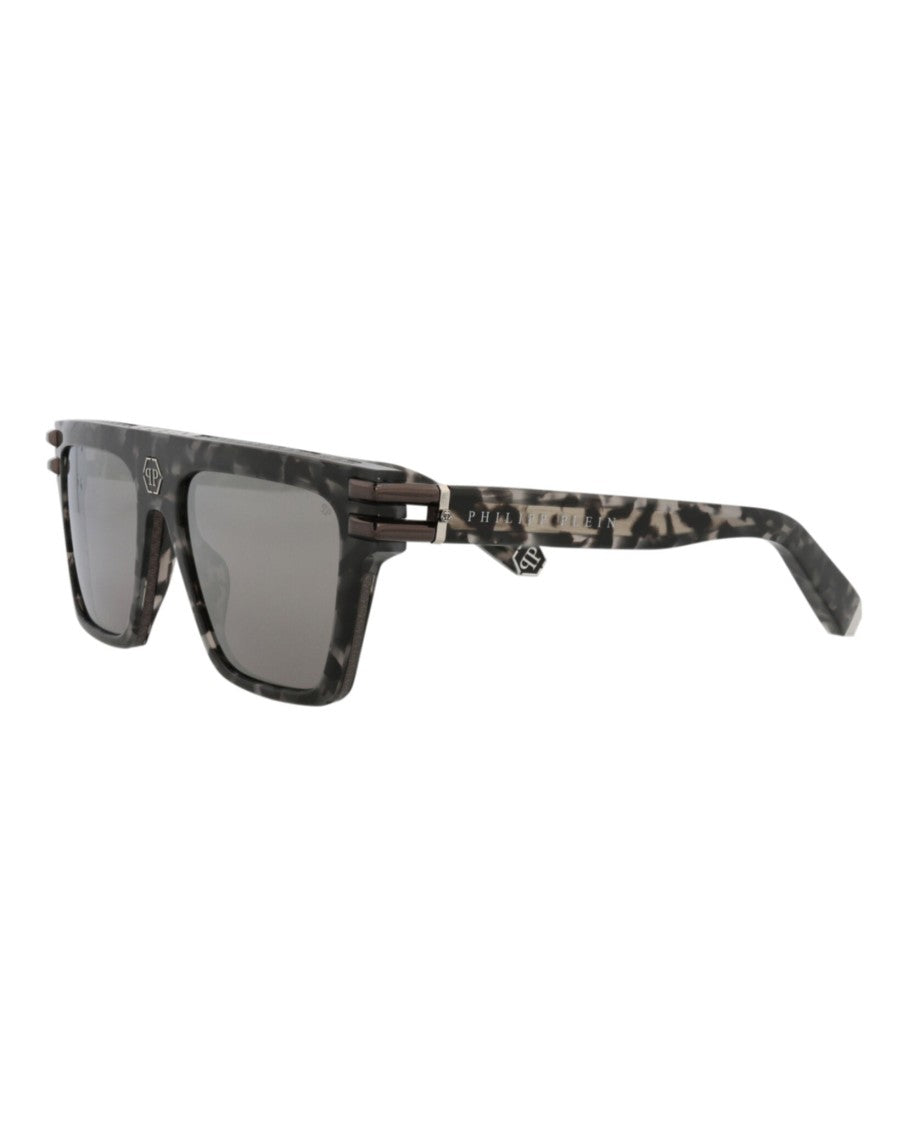 Philipp Plein Aviator-Frame Acetate Sunglasses With Saddle Nose Bridge