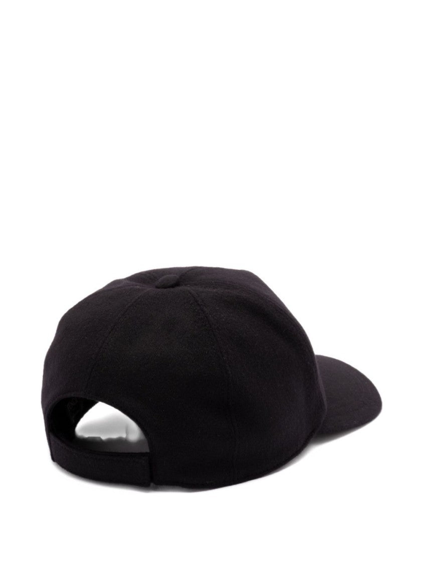 Fendi Structured Black Cap With Embossed Logo