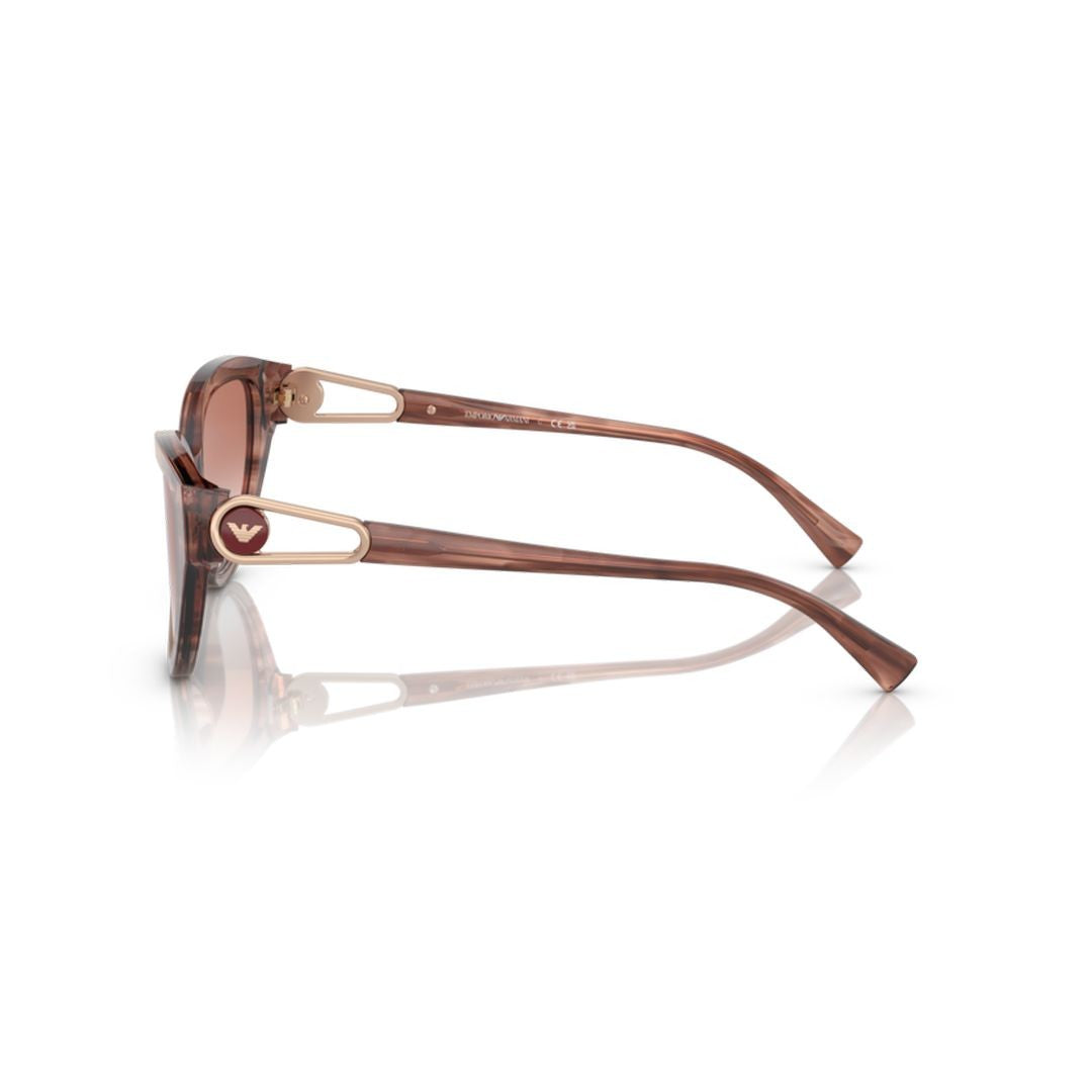 Emporio Armani 4192 Sole Cat-Eye Sunglasses With Translucent Brown Acetate