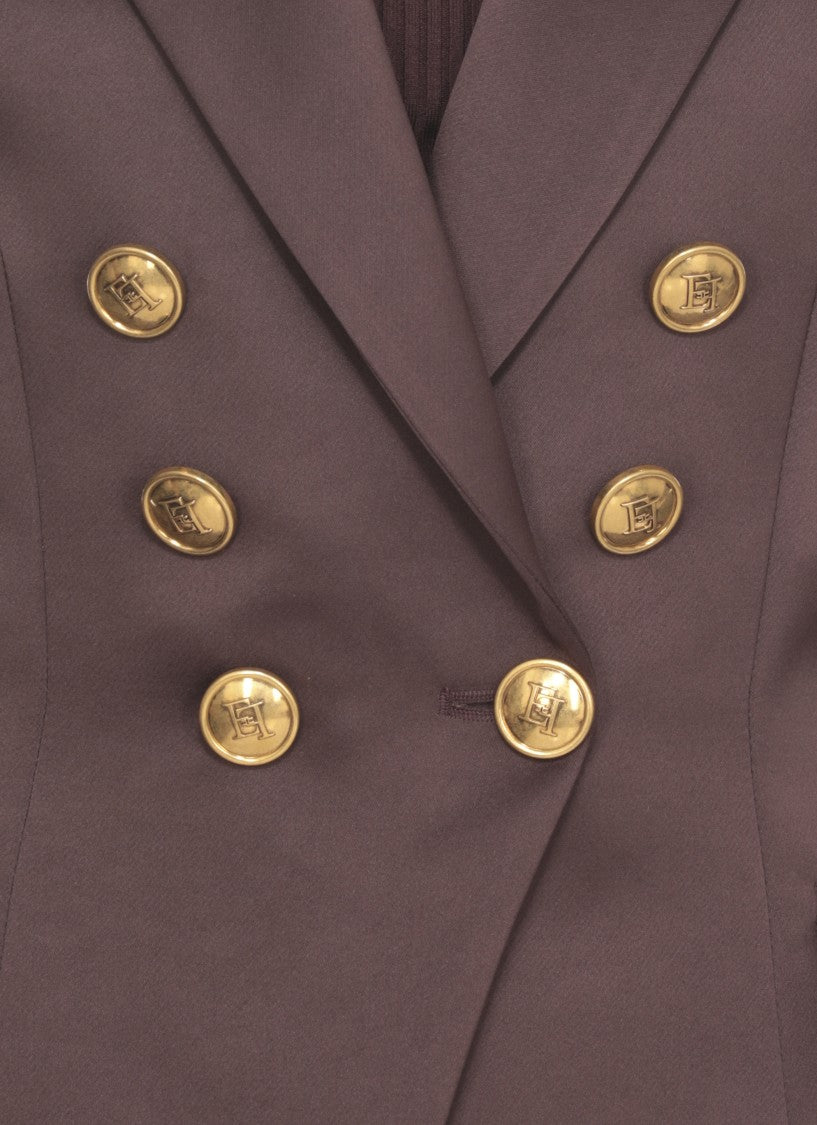 Elisabetta Franchi Duchesse Blazer With Jewel Buttons