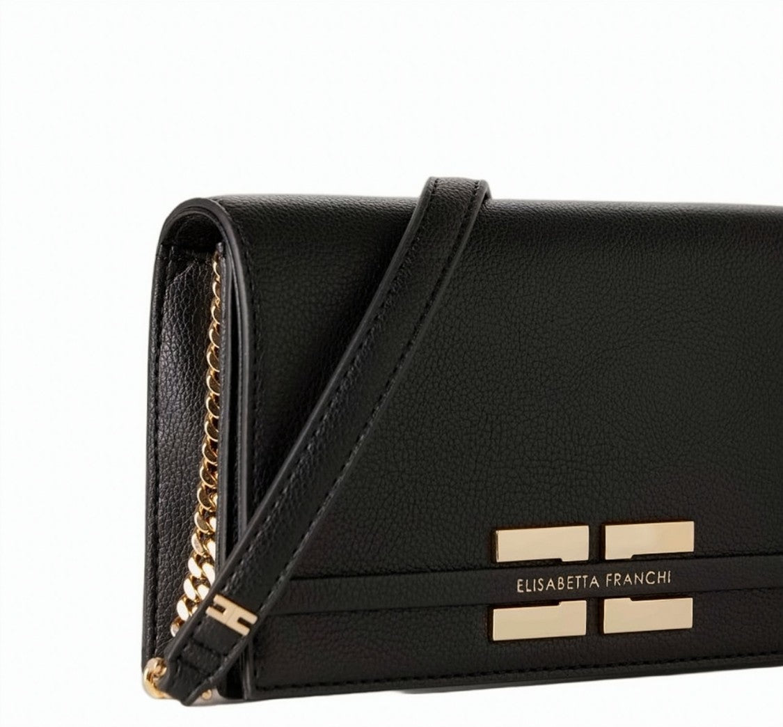 Elisabetta Franchi Leather Effect Chain Shoulder Bag